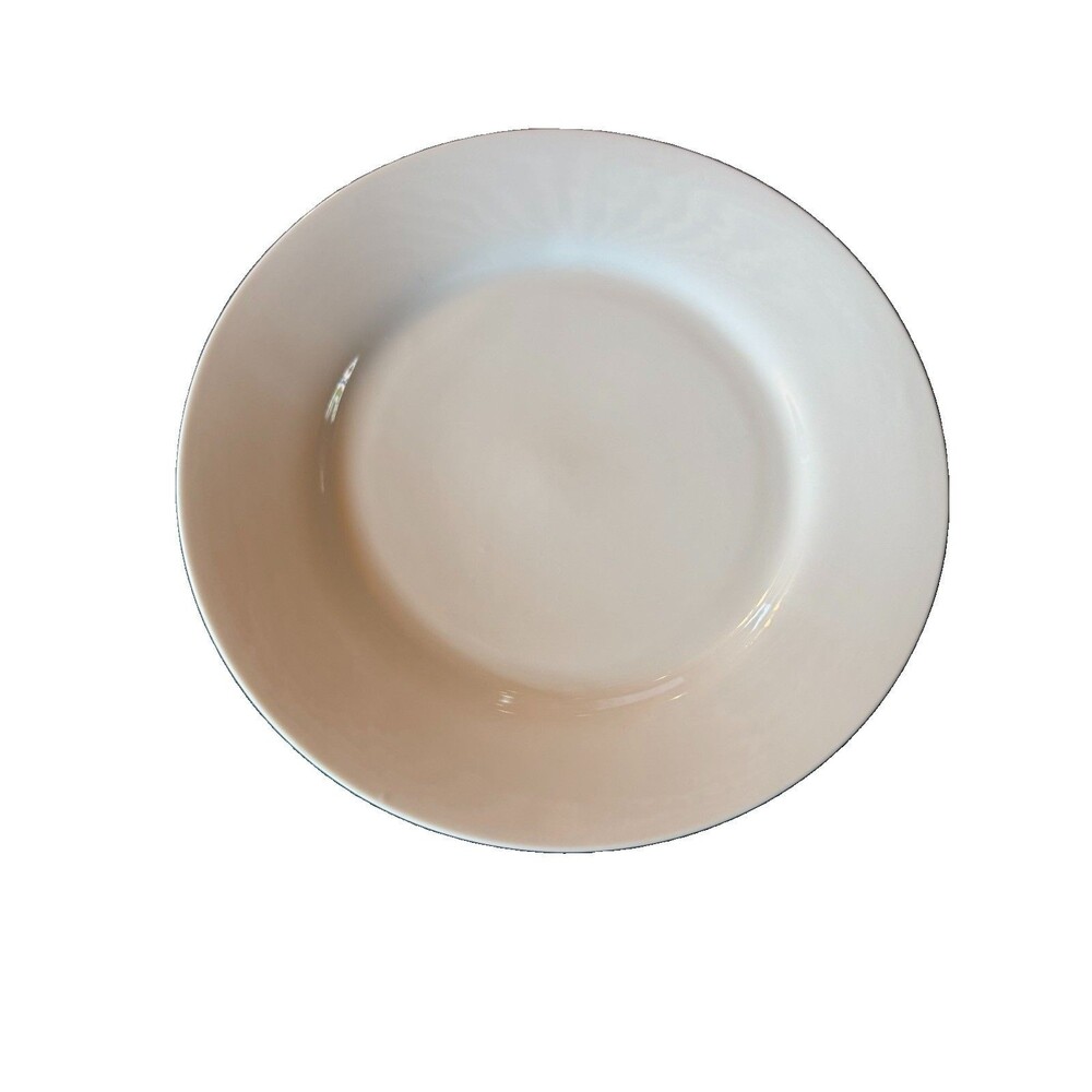 Crate & Barrel White Aspen Rimmed Dinner Plates 11” Set Of 2